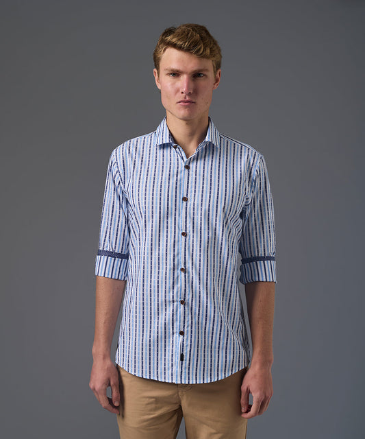 Chemise Slim Fit Rayée Ciel