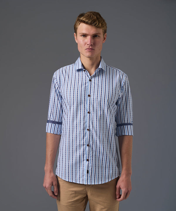 Chemise Slim Fit Rayée Ciel